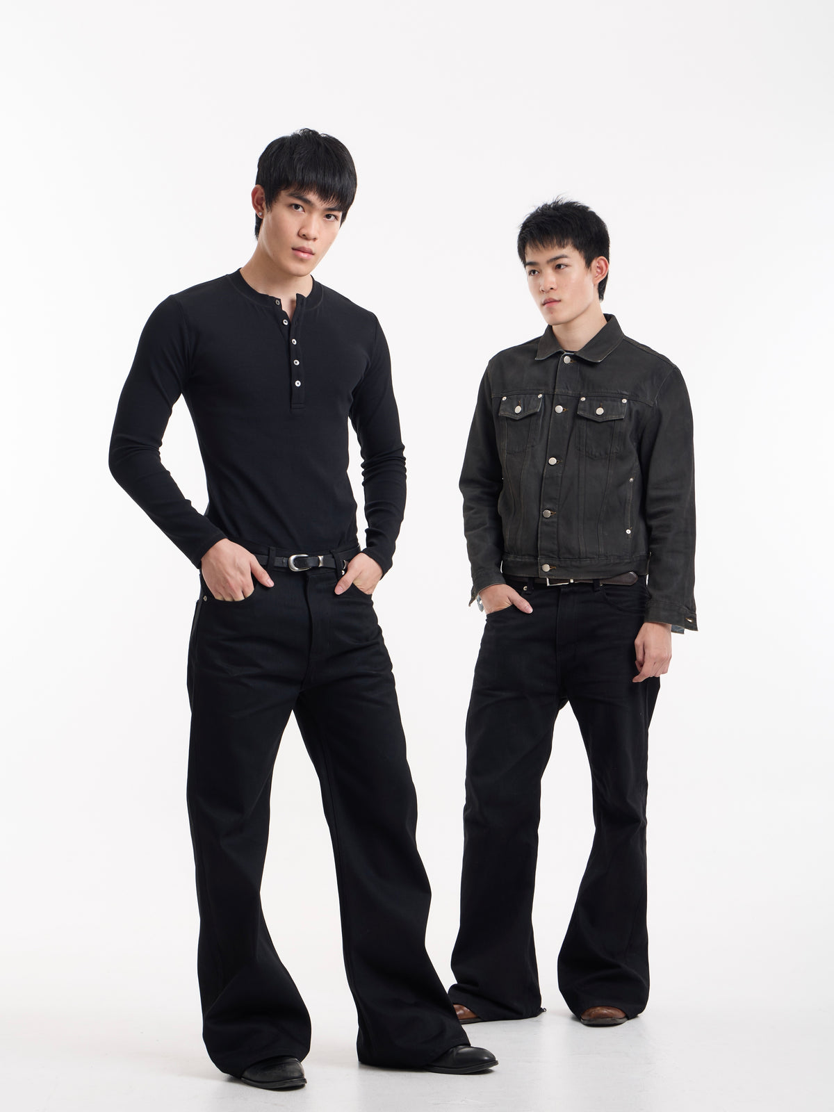 TWINGOD Raw Selvedge Bootcut Denim - Superblack